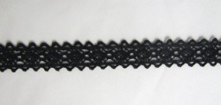 Кружево 143, плетеное черное, шир. 1,5 см