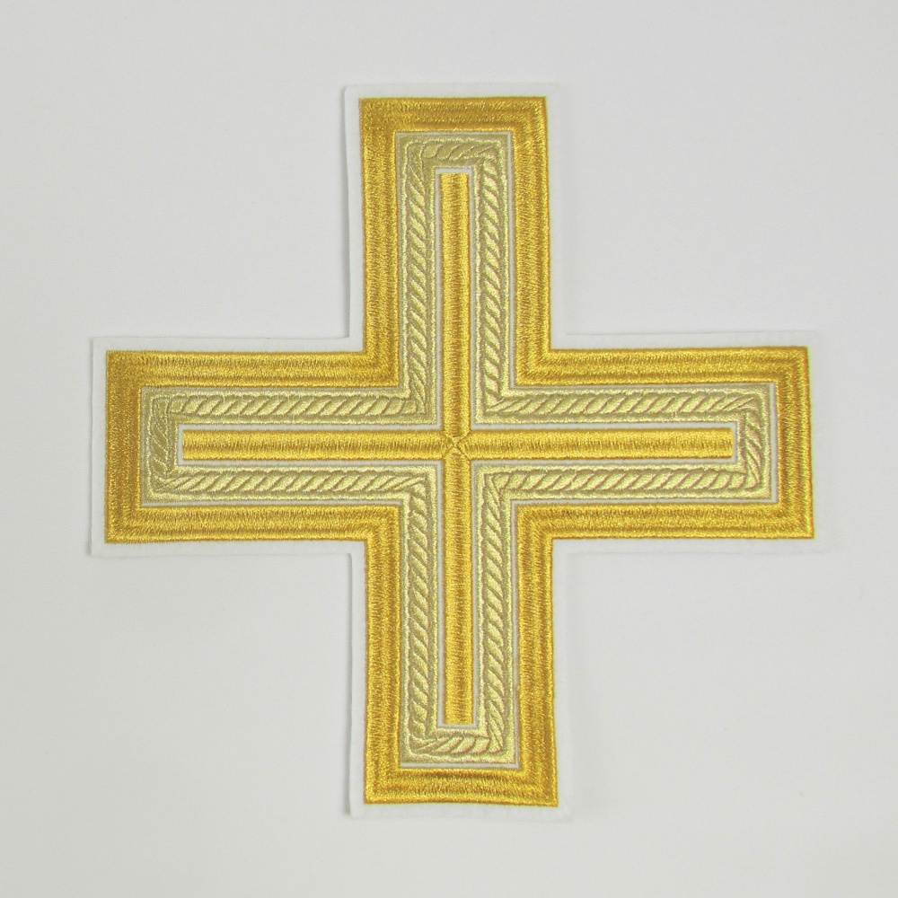 Крест на Престол/Жертвенник АНДРЕЕВСКИЙ, белый с золотом, 23 см