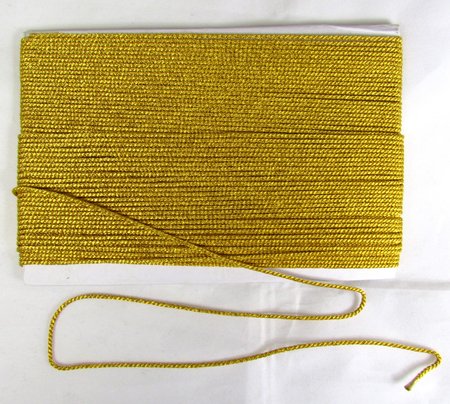 Шнур золото, 2 мм, арт d1031, витой, 33 м в упаковке