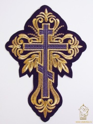 Крест ЗВЕЗДОЧКА восьмиконечный, фиолетовый с золотом, высота 27 см Крест ЗВЕЗДОЧКА восьмиконечный, фиолетовый с золотом, высота 27 см