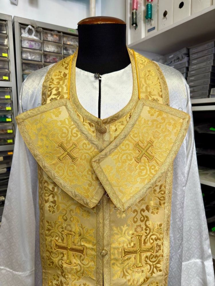 Епитрахиль + поручи, желтый, шелк