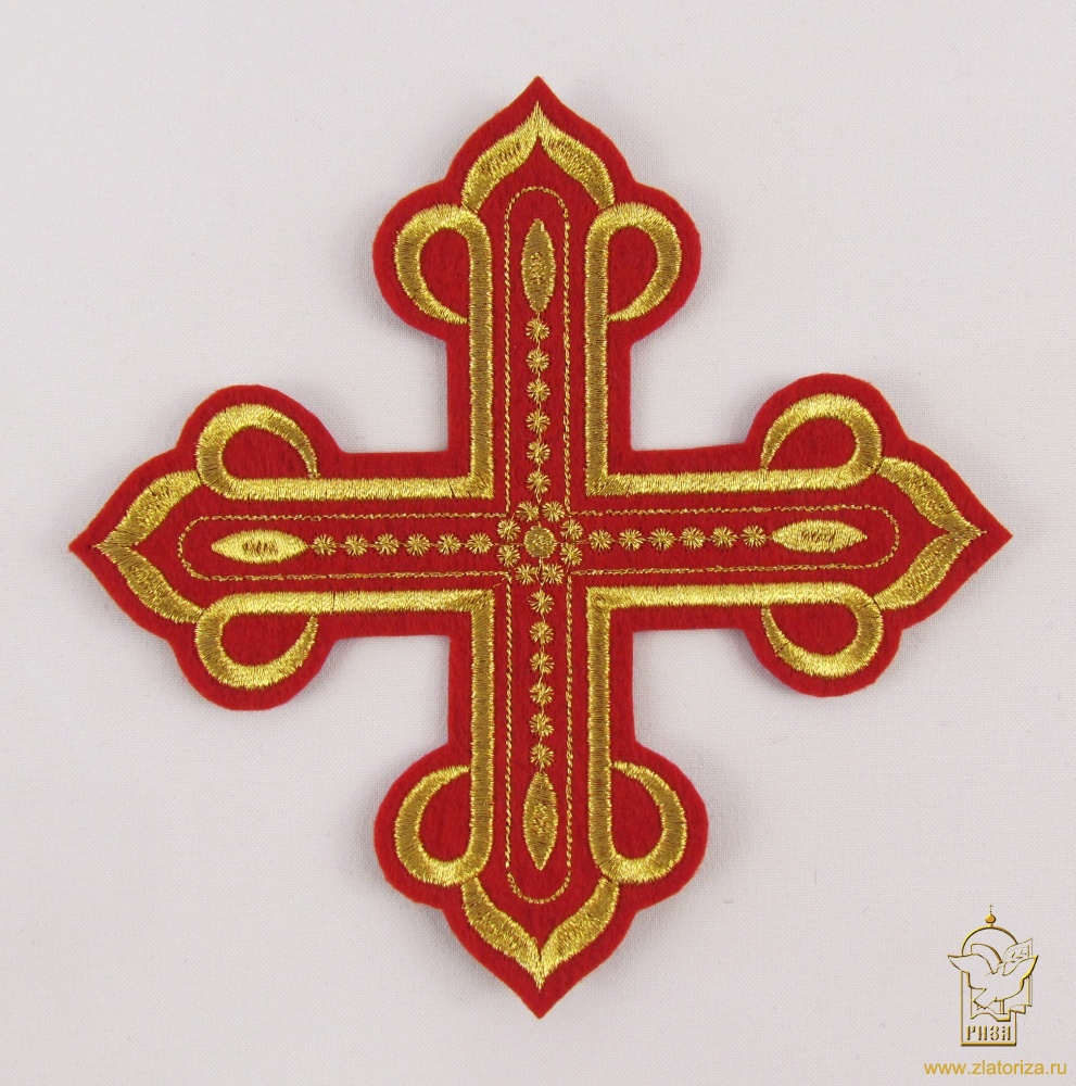 Крест 2 КАНОН красный с золотом, 11-12 см
