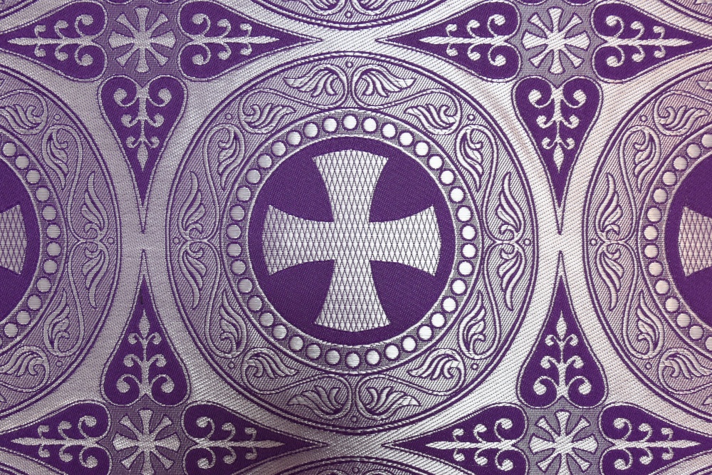 Шелк ЭФЕС, фиолетовый с серебром, шир. 165 см