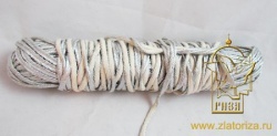 Шнур косичка на х/б, серебро, шир. 0,5 см