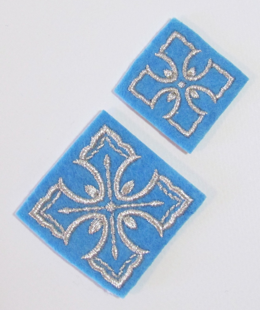 Набор крестов АНГЕЛЫ, требный, голубой с серебром, 9 шт,