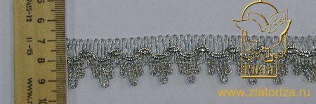 Тесьма серебро 74, в упаковке 20 м, арт. 1496