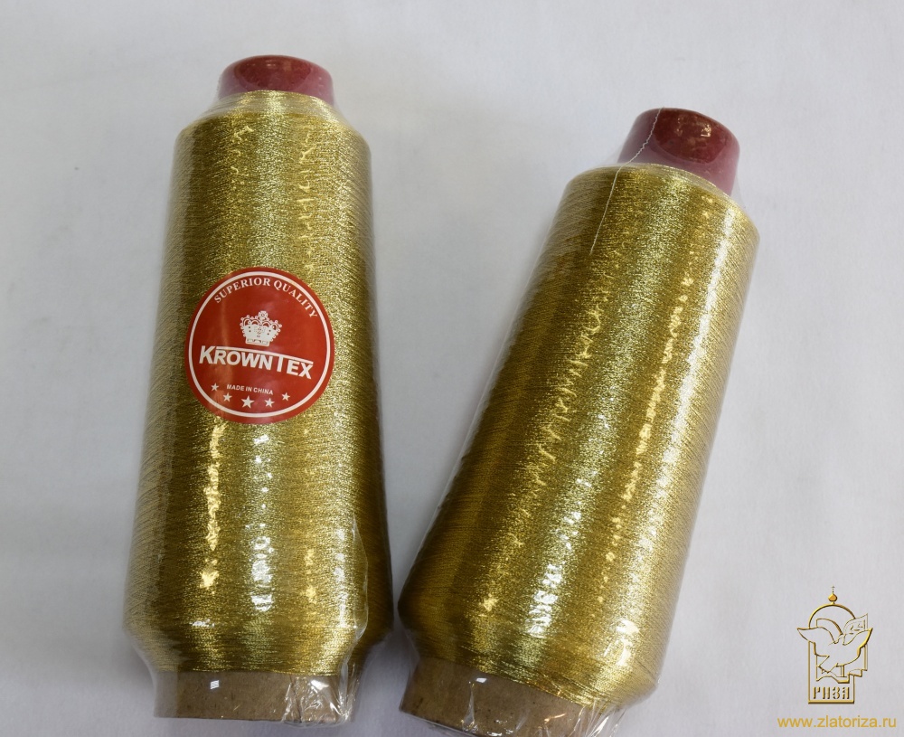 Нитки Krowntex золото, арт. 3052, 5000 ярдов Нитки Krowntex золото, арт. 3052, 5000 ярдов