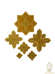 Набор крестов, иерейский, СЕВЕР, горчица с золотом, 14 шт Набор крестов, иерейский, СЕВЕР, горчица с золотом, 14 шт