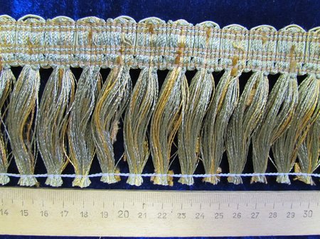 Бахрома цветная №36 зеленая с золотом