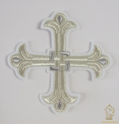 Крест 2 ЛУКОШКО, белый с серебром, 10-12 см