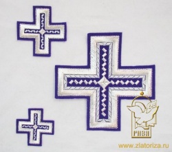 Набор крестов, дьяконский, НОВГОРОДСКИЙ КРЕСТ, фиолетовый с серебром, 10 шт