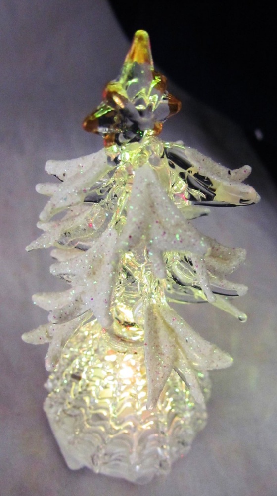 Сувенир рождественский Елочка, стекло, с подсветкой 26404