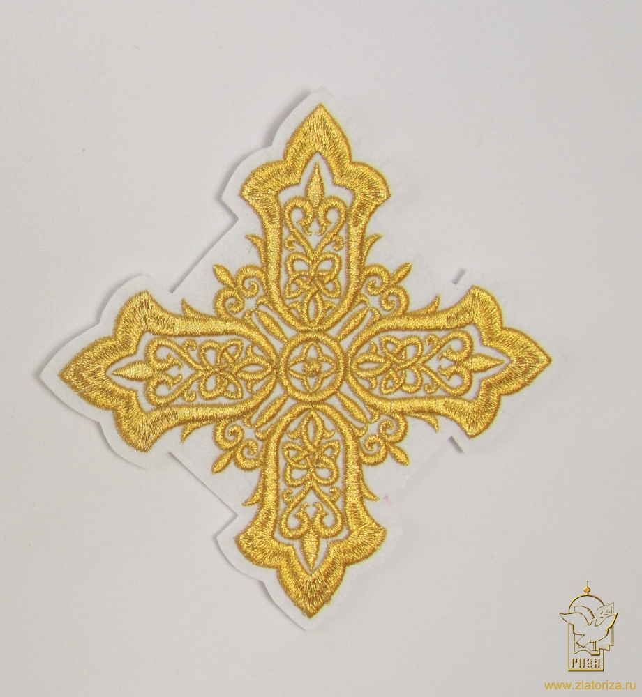 Крест 1 ВИЗАНТИЯ белые с золотом,14,5 -16 см