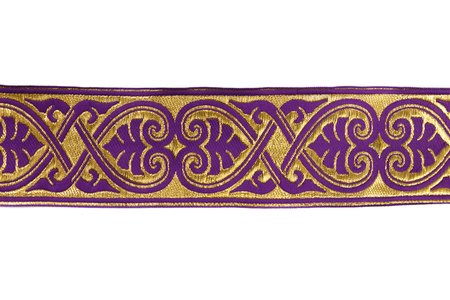Галун АФИНЫ, фиолетовый с золотом, шир. 6 см, ФР