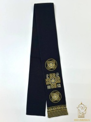 Закладка вышитая, черная с золотом, шир. 10 см