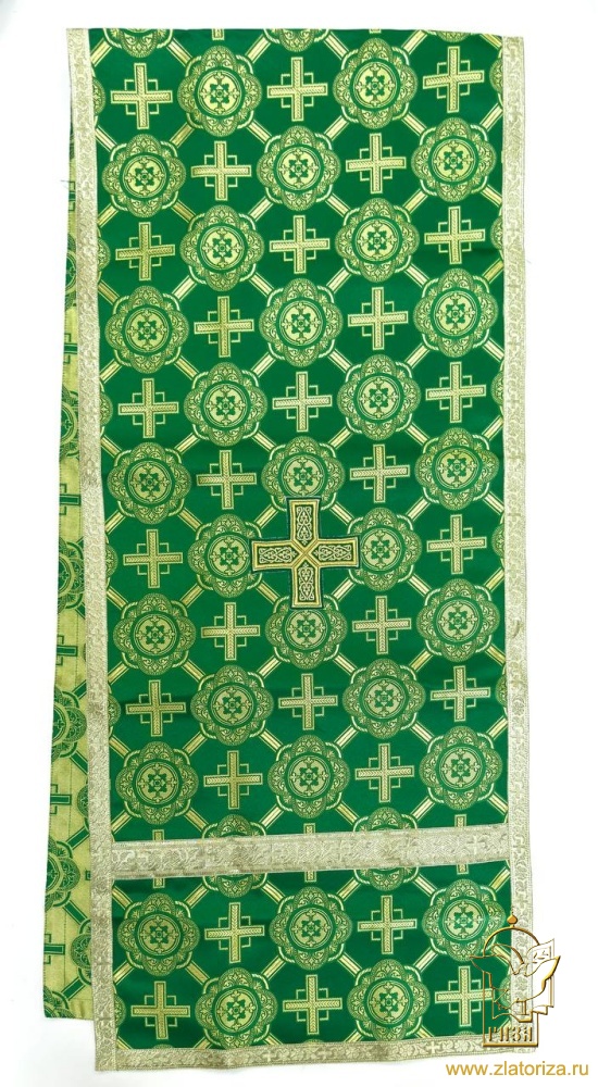 Аналойник шелк зеленый с золотом