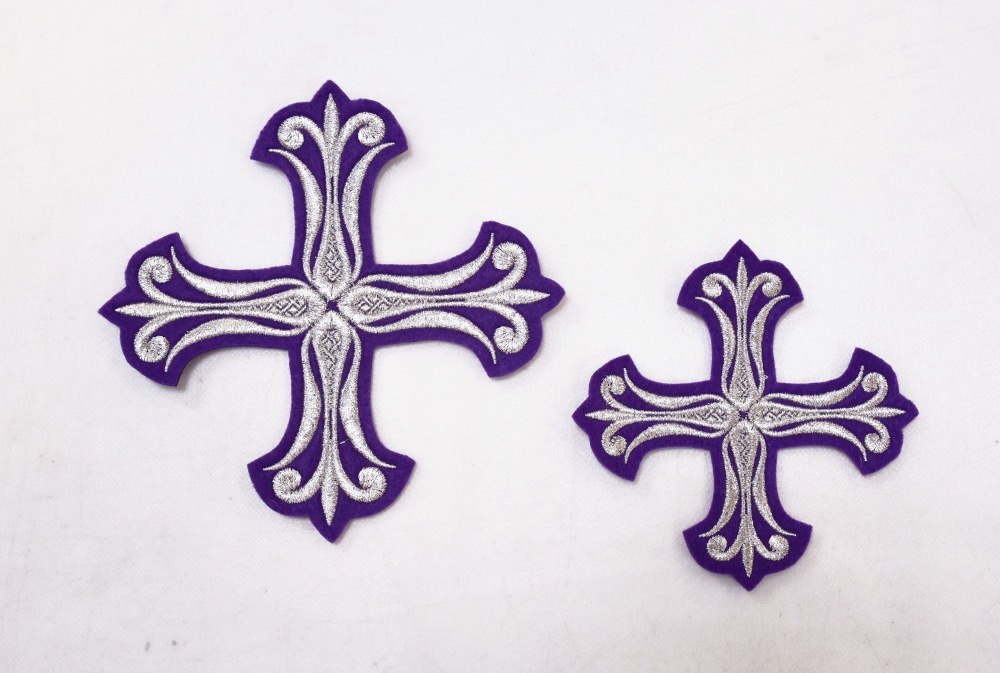 Набор крестов, иерейский, СОФИЯ, фиолетовый с серебром, 14 шт