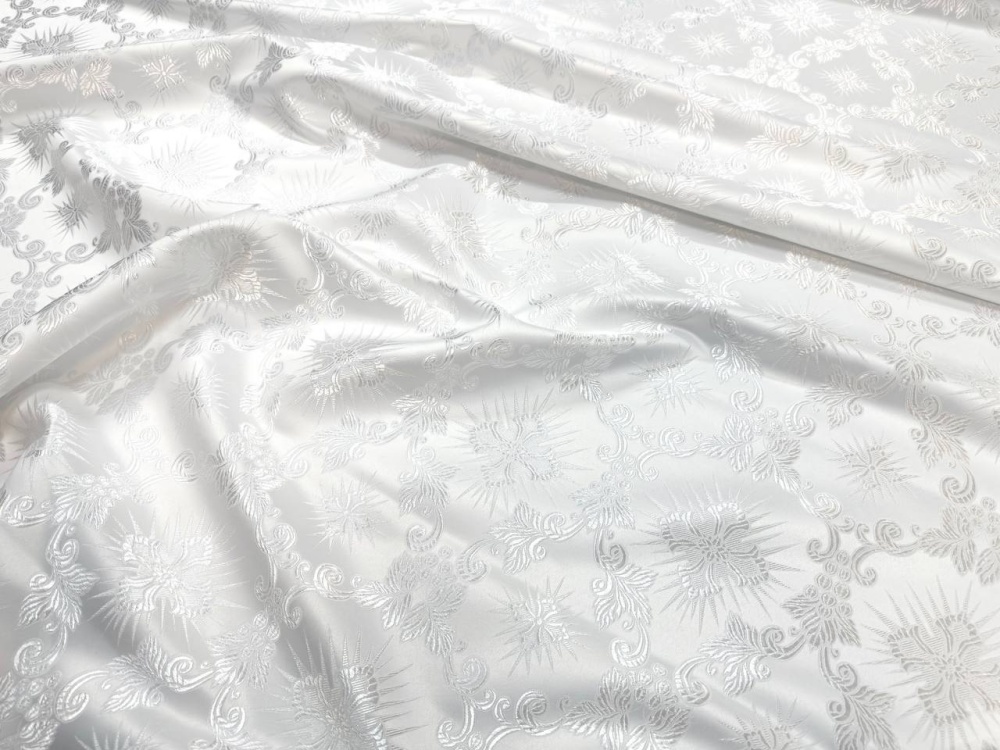 Шелк ЛОЗА, белый, шир. 150 см, Рахманово
