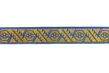 Галун ДУБОК, голубой с золотом, шир. 2,3 см, ФР