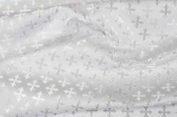 Шелк ПОЛИСТАВРИЙ, белый с серебром, шир. 150 см Шелк ПОЛИСТАВРИЙ, белый с серебром, шир. 150 см