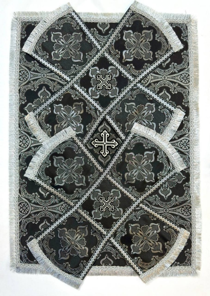 Покровцы парча, черные с серебром