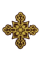 Крест 1 ЯГОДКА, бордо с золотом,14,5 -16 см