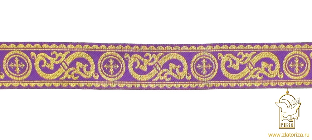 Галун СОФИЯ, фиолет с золотом, шир. 5 см, МДК