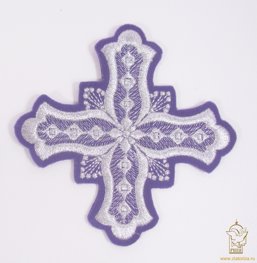 Крест 2 БОЧКА, фиолетовый с серебром, 10-12 см