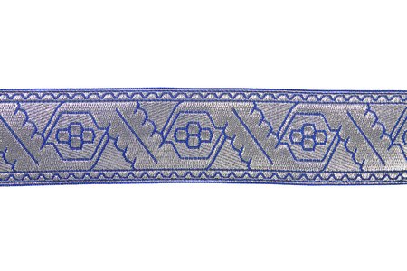 Галун ДУБОК, голубой с серебром, шир. 4 см, ФР