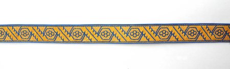 Галун ДУБОК, голубой с золотом, шир. 1,5 см, ФР