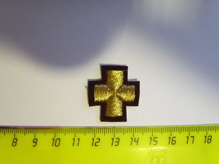 Крест 5 бордо с золотом,4-5 см