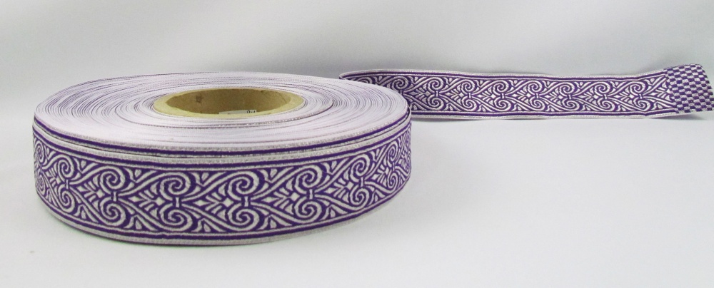 Галун АФИНЫ, фиолетовый с серебром, шир. 4 см, РА