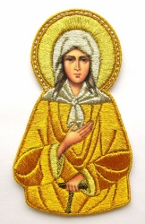 Икона св. блаженная а Ксения Петербургская,, высота. 13 см, вышитая Икона св. блаженная а Ксения Петербургская,, высота. 13 см, вышитая