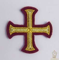 Крест 4 БУЛАТ бордо с золотом, 6 см