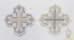 Крест 3 ПОКРОВСКИЙ W 108, белый с серебром светлым/темным,8-9 см