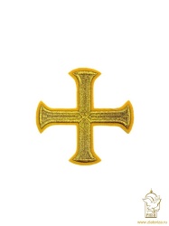 Крест 4 БУЛАТ желтый с золотом, 6 см