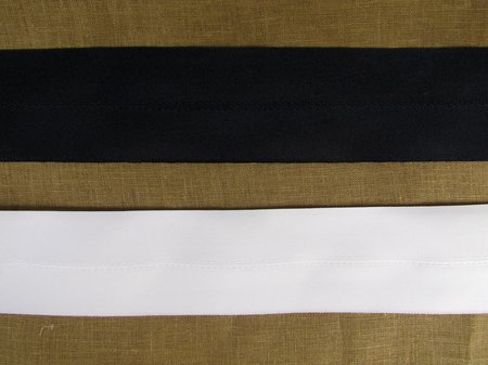 Корсажная лента тканевая, черная/белая