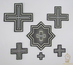 Набор крестов, иерейский, АНДРЕЕВСКИЙ, черный с серебром, 14 шт Набор крестов, иерейский, АНДРЕЕВСКИЙ, черный с серебром, 14 шт