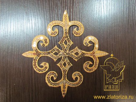 Термоаппликация КВАДРАТ, золото, 16,5 х 16,5, арт. 8627