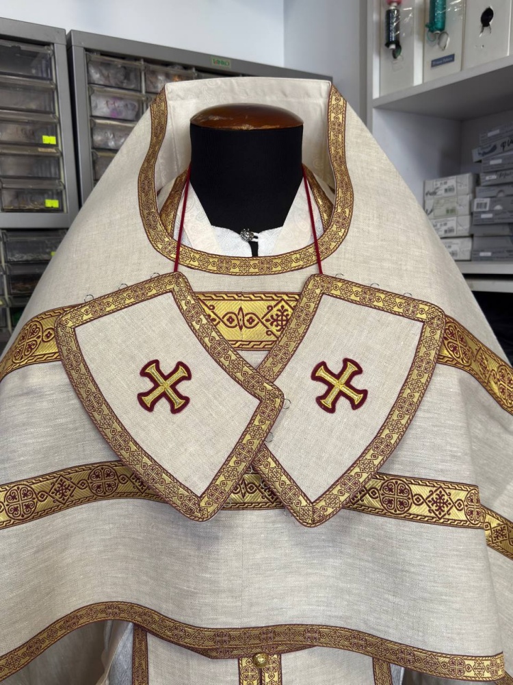 Облачение иерейское РУССКОЕ, лен, бордо с золотом.