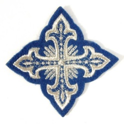 Крест 4 ОСТРЫЙ, синий с серебром,6-7 см