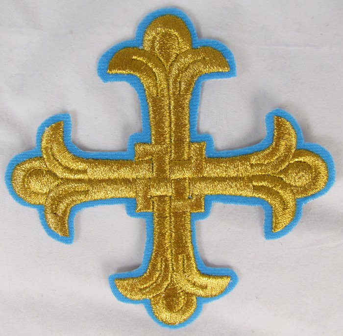 Набор крестов, иерейский, ЛУКОШКО, голубой с золотом, 14 шт