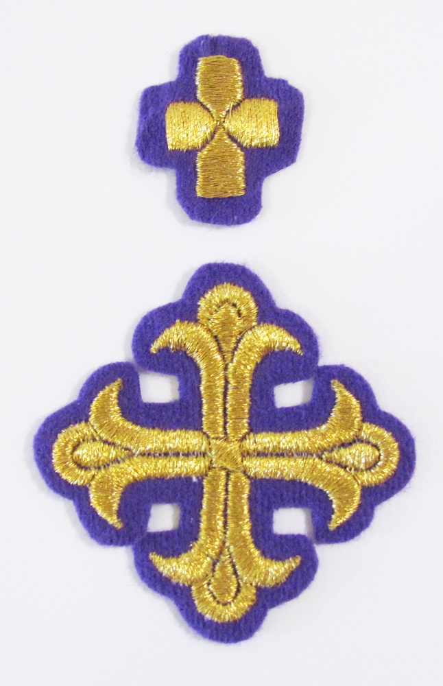 Набор крестов, требный, ЛУКОШКО, фиолетовый с золотом, 9 шт