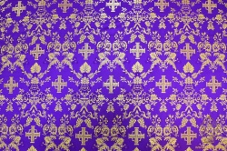 Парча ФЕВРОНИЯ, фиолетовая с золотом, шир. 150 см, Рахманово Парча ФЕВРОНИЯ, фиолетовая с золотом, шир. 150 см, Рахманово