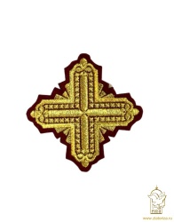 Крест 3 КВАДРАТ, бордо с золотом,8-9 см