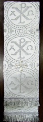 Закладка для служебных книг, парча, белая с серебром, шир. 14,5 см