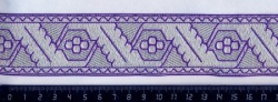 Галун ДУБОК, фиолетовый с серебром, шир. 4 см, ФР