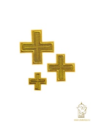Крест 3 АНДРЕЕВСКИЙ, горчица с золотом, 8,5 см