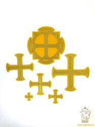 Набор крестов, иерейский, БУЛАТ, желтый с золотом, 14 шт