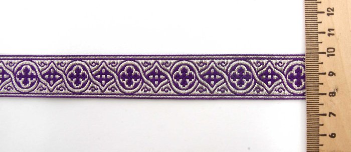 Галун ЗЛАТОУСТ, фиолетовый с серебром, шир. 2,3 см, ФР